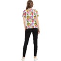 Flowers Pattern Women s Short Sleeve Rash Guard View2