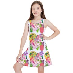 Flowers Pattern Kids  Lightweight Sleeveless Dress by Sparkle