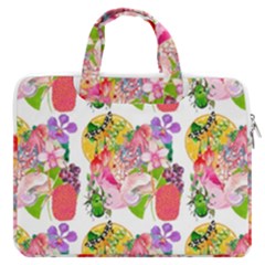 Flowers Pattern Macbook Pro Double Pocket Laptop Bag