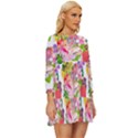 Flowers Pattern Long Sleeve Babydoll Dress View3