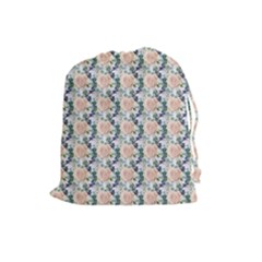 Flowers Pattern Drawstring Pouch (large) by Sparkle