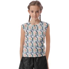 Flowers Pattern Kids  Raglan Cap Sleeve Tee by Sparkle