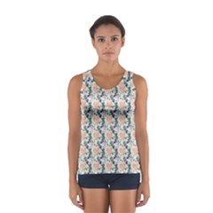 Flowers Pattern Sport Tank Top  by Sparkle