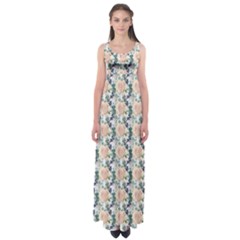 Flowers Pattern Empire Waist Maxi Dress