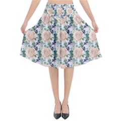 Flowers Pattern Flared Midi Skirt by Sparkle