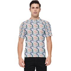 Flowers Pattern Men s Short Sleeve Rash Guard