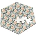 Flowers Pattern Wooden Puzzle Hexagon View2