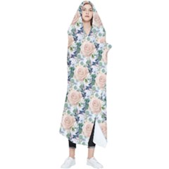 Flowers Pattern Wearable Blanket by Sparkle