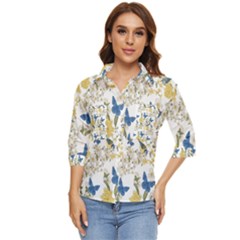 Birds Women s Quarter Sleeve Pocket Shirt