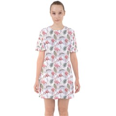 Flamingos Sixties Short Sleeve Mini Dress by Sparkle