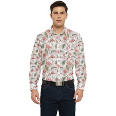 Flamingos Men s Long Sleeve Pocket Shirt 