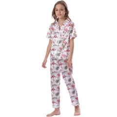 Flamingos Kids  Satin Short Sleeve Pajamas Set by Sparkle