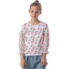 Flamingos Kids  Cuff Sleeve Top