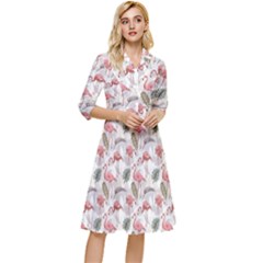 Flamingos Classy Knee Length Dress