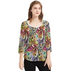 Tiger King Chiffon Quarter Sleeve Blouse