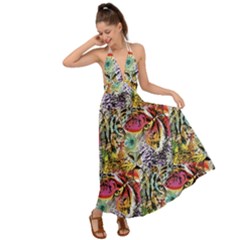 Tiger King Backless Maxi Beach Dress by Sparkle