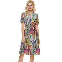 Tiger King Button Top Knee Length Dress