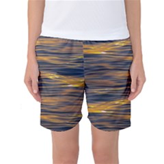 Sunset Waves Pattern Print Women s Basketball Shorts