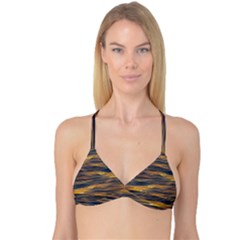 Sunset Waves Pattern Print Reversible Tri Bikini Top by dflcprintsclothing