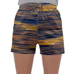 Sunset Waves Pattern Print Sleepwear Shorts by dflcprintsclothing