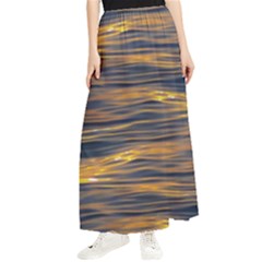 Sunset Waves Pattern Print Maxi Chiffon Skirt by dflcprintsclothing