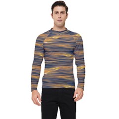 Sunset Waves Pattern Print Men s Long Sleeve Rash Guard by dflcprintsclothing