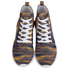 Sunset Waves Pattern Print Men s Lightweight High Top Sneakers by dflcprintsclothing