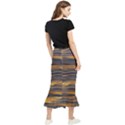 Sunset Waves Pattern Print Maxi Fishtail Chiffon Skirt View2