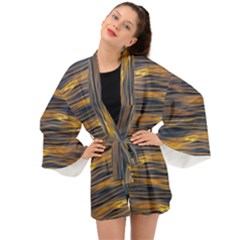 Sunset Waves Pattern Print Long Sleeve Kimono by dflcprintsclothing