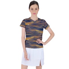 Sunset Waves Pattern Print Women s Sports Top by dflcprintsclothing