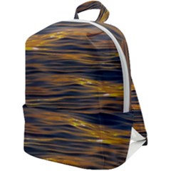 Sunset Waves Pattern Print Zip Up Backpack by dflcprintsclothing