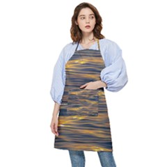 Sunset Waves Pattern Print Pocket Apron