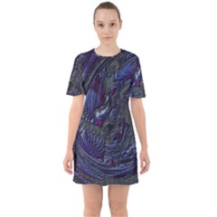 Braille Flow Sixties Short Sleeve Mini Dress by MRNStudios