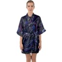 Braille Flow Half Sleeve Satin Kimono  View1