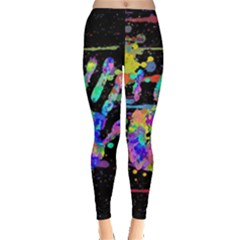 Crazy Multicolored Each Other Running Splashes Hand 1 Leggings  by EDDArt