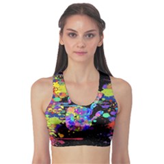 Crazy Multicolored Each Other Running Splashes Hand 1 Sports Bra by EDDArt