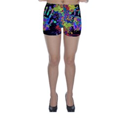 Crazy Multicolored Each Other Running Splashes Hand 1 Skinny Shorts by EDDArt