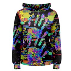 Crazy Multicolored Each Other Running Splashes Hand 1 Women s Pullover Hoodie