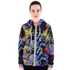 Crazy Multicolored Each Other Running Splashes Hand 1 Women s Zipper Hoodie