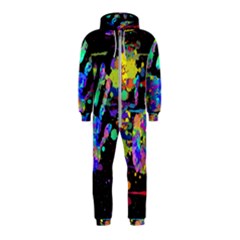 Crazy Multicolored Each Other Running Splashes Hand 1 Hooded Jumpsuit (kids) by EDDArt