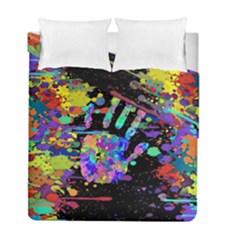 Crazy Multicolored Each Other Running Splashes Hand 1 Duvet Cover Double Side (full/ Double Size) by EDDArt