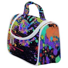 Crazy Multicolored Each Other Running Splashes Hand 1 Satchel Handbag by EDDArt