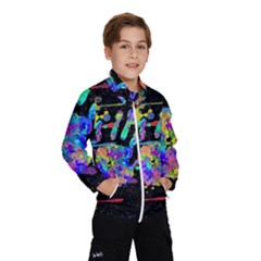 Crazy Multicolored Each Other Running Splashes Hand 1 Kids  Windbreaker