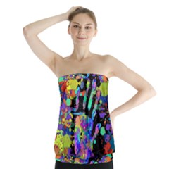 Crazy Multicolored Each Other Running Splashes Hand 1 Strapless Top by EDDArt