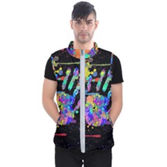 Crazy Multicolored Each Other Running Splashes Hand 1 Men s Puffer Vest