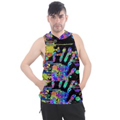 Crazy Multicolored Each Other Running Splashes Hand 1 Men s Sleeveless Hoodie by EDDArt