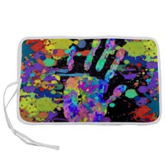 Crazy Multicolored Each Other Running Splashes Hand 1 Pen Storage Case (m) by EDDArt