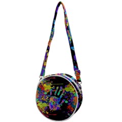 Crazy Multicolored Each Other Running Splashes Hand 1 Crossbody Circle Bag by EDDArt