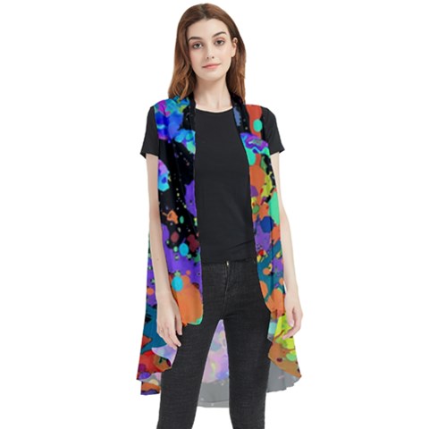 Crazy Multicolored Each Other Running Splashes Hand 1 Sleeveless Chiffon Waistcoat Shirt by EDDArt