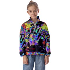 Crazy Multicolored Each Other Running Splashes Hand 1 Kids  Half Zip Hoodie